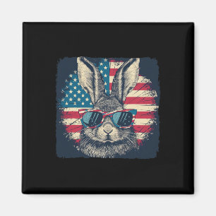 Imán Rabbit American Patriot 4 De Julio Regalo Lover