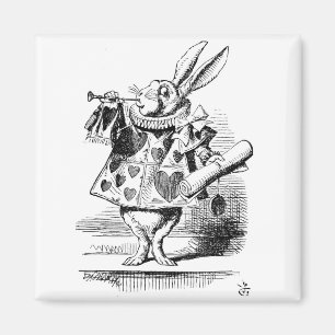 Imán Rabbit blanco vestido como Herald