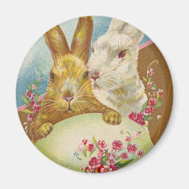 Imán Rabbit Easter Greetings Vintage