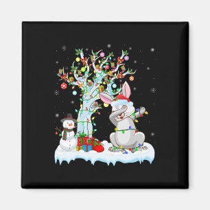 Imán Rabbit Lights Xmas Tree Funny Dabbing Rabbit Chris