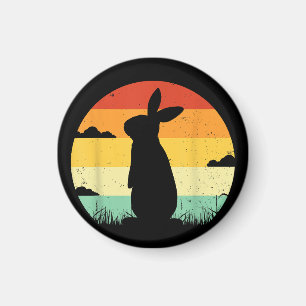Imán Rabbit Retro Vintage Estilo Bunny Lover