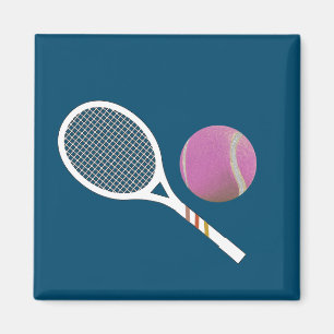 Imán Raca retro de bolas de tenis rosa modernas