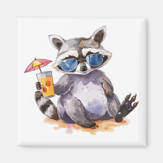 Imán Raccocolor de playa de verano (Frente)