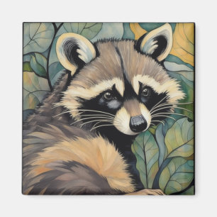 Imán Raccoon Art Nouveau Magnet