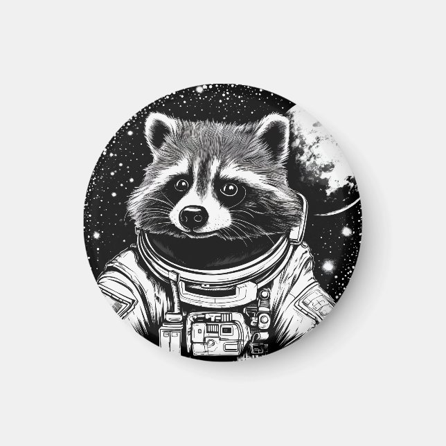 Imán Raccoon astronauta (Frente)