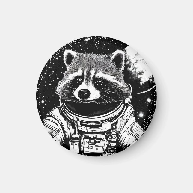 Imán Raccoon astronauta (Frente)