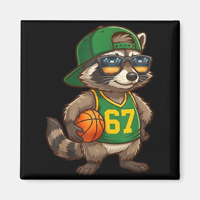 Imán Raccoon Basketball 67 Gen Alpha Slang Srts Men Boy (Frente)