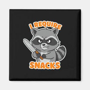 Imán Raccoon gracioso Reto Snacks Humor De Halloween Ca