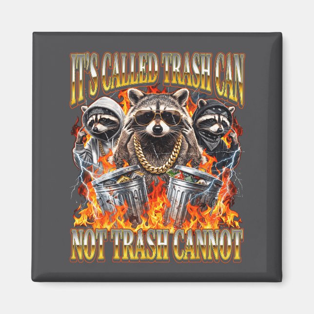 Imán Raccoon It's Called Trash Can Not Trash Cannot Fun (Frente)