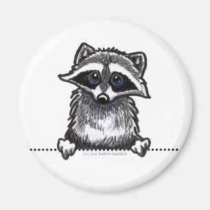 Imán Raccoon Line Art
