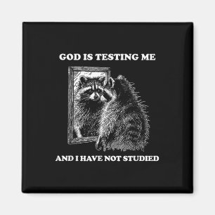 Imán Raccoon Meme Divertido Dice Que Dios Me Está Proba
