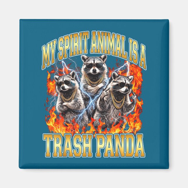Imán Raccoon My Srit Animal Is A Trash Panda Funny Boot (Frente)