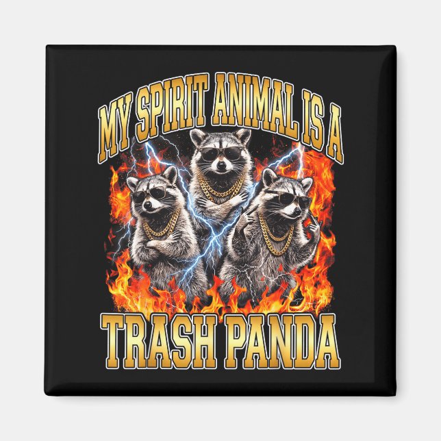 Imán Raccoon My Srit Animal Is A Trash Panda Funny Boot (Frente)