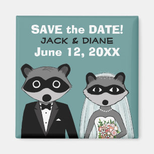 Imán Raccoons Wedding Save the Date
