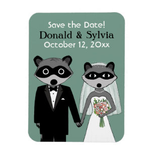 Imán Raccoons Wedding Save the Date