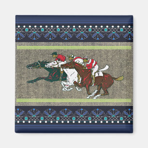 Imán Race Horses Fridge Magnet