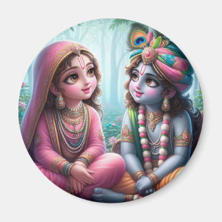 Imán Radha Krishna mirándose entre ellos