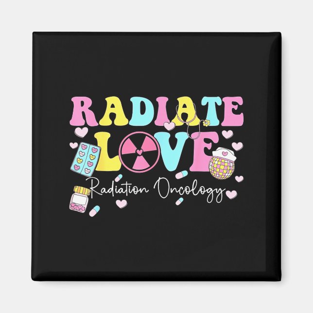 Imán Radiate Love Radiation Oncology Valentine's Day Ra (Frente)