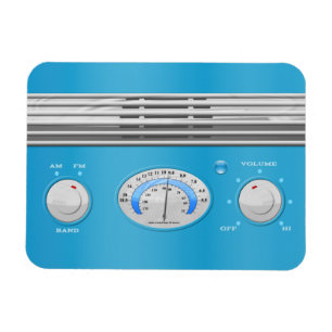 Imán Radio azul del vintage