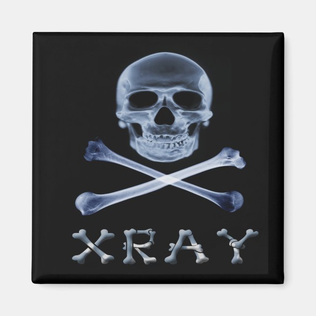 Imán RADIOLOGÍA DE LA bandera de XRAY PIRATE JOLLY ROGE (Frente)