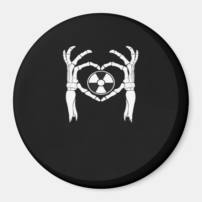 Imán Radiología X-Ray Tech Heart Shaped Skeleton Manos  (Frente)