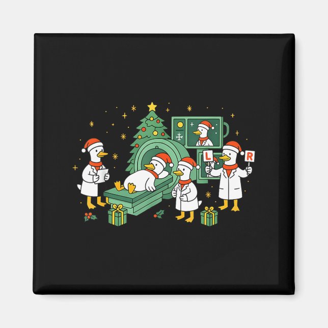 Imán Radiology Funny Goose Ct Scan Christmas Xray Nurse (Frente)
