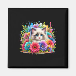 Imán Ragdoll Cat Mom Mother39s Day Watercolor Colorful