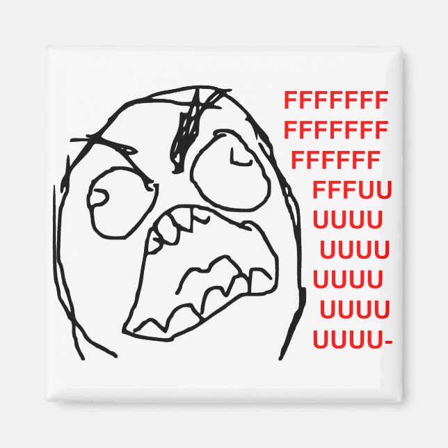 Imán Rage Guy Angry Fuu Fuuu Rage Face Meme (Frente)