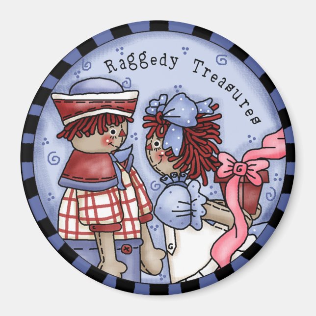 Imán Raggedy Treasures Country Annie y Andy Magnet (Frente)