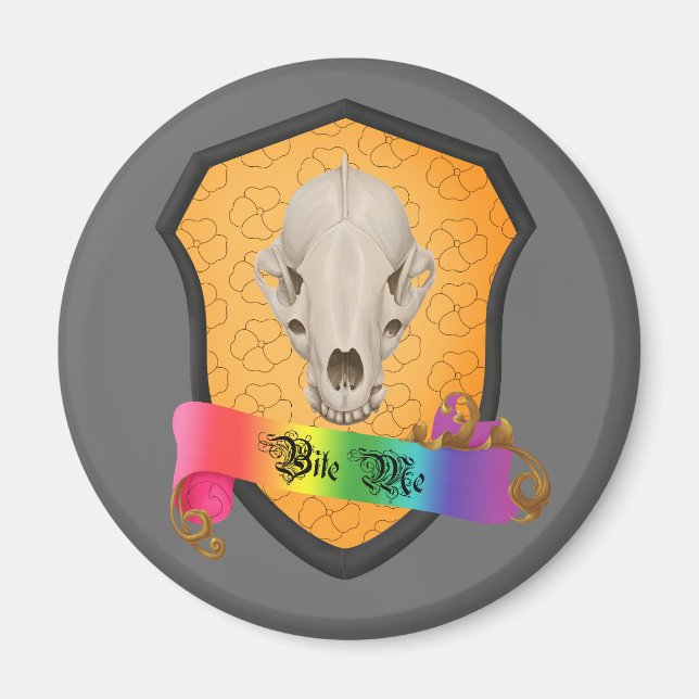 Imán Rainbow Bite Me Badger Skull (Frente)