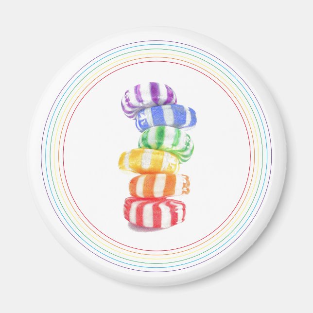 Imán RÁINBOW CANDY Round Magnet (Frente)