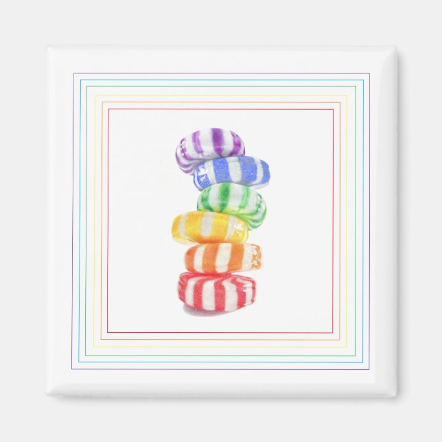 Imán RAINBOW CANDY Square Magnet (Frente)