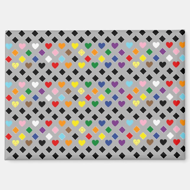 Imán Rainbow Hearts (Anverso)