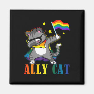 Imán Rainbow Lgbt Lesbian Orgullo divertido gato Dabbin