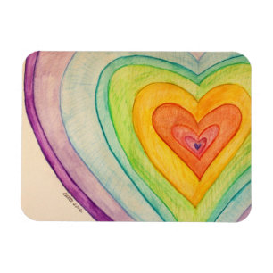Imán Rainbow Love Hearts Inspirador Fridge Magnet