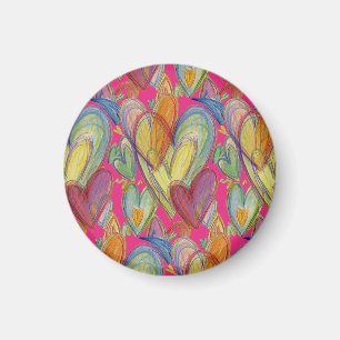 Imán Rainbow Love Hearts Inspirador Fridge Magnet