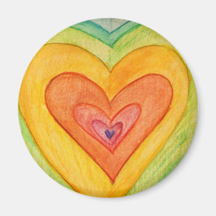 Imán Rainbow Love Hearts Inspirador Fridge Magnet