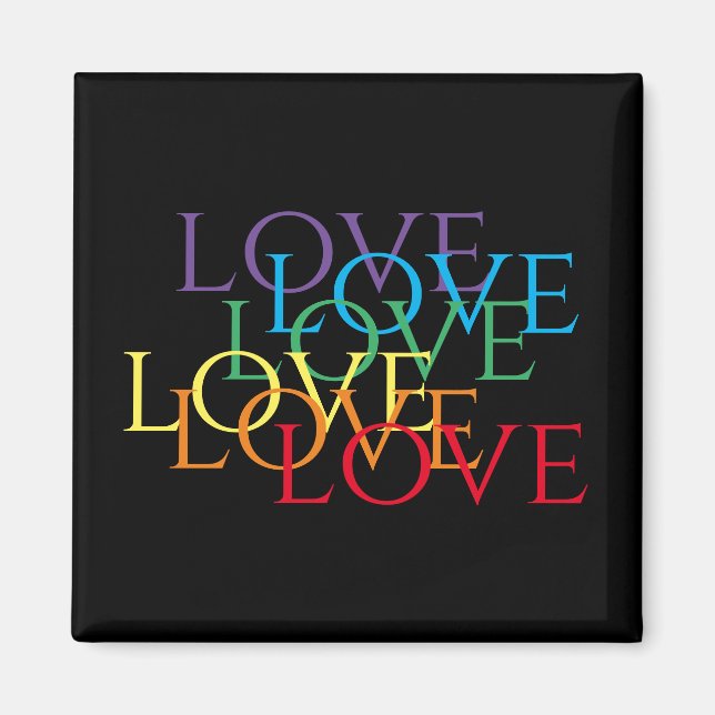 Imán RAINBOW LOVE II Square Magnet (Frente)