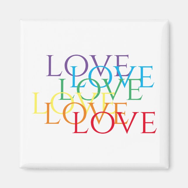Imán RAINBOW LOVE Square Magnet (Frente)