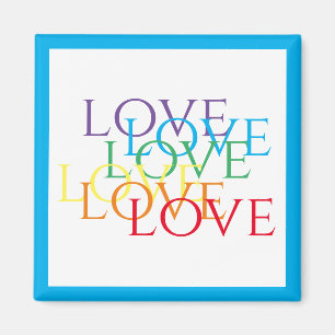 Imán RAINBOW LOVE Square Magnet / Blue