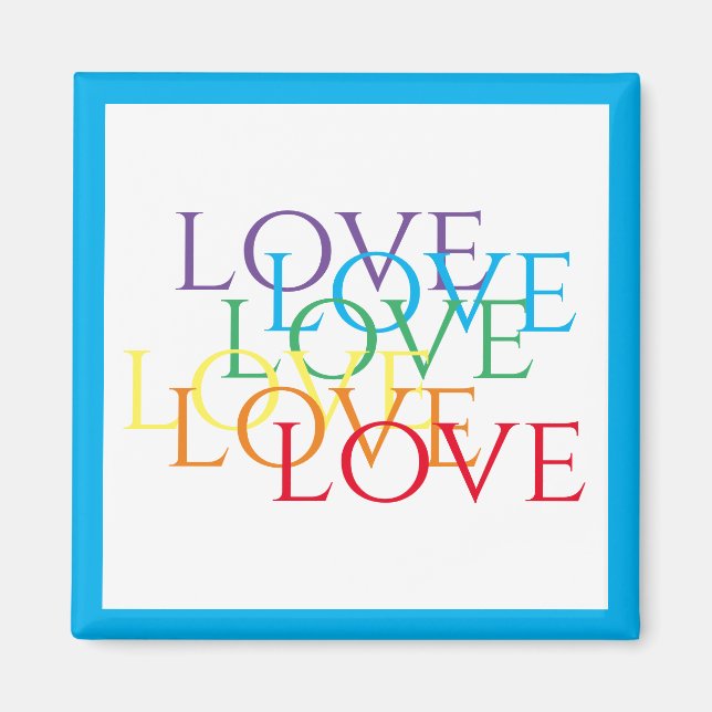 Imán RAINBOW LOVE Square Magnet / Blue (Frente)
