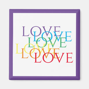 Imán RAINBOW LOVE Square Magnet / Purple