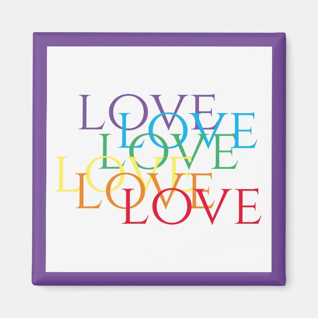 Imán RAINBOW LOVE Square Magnet / Purple (Frente)