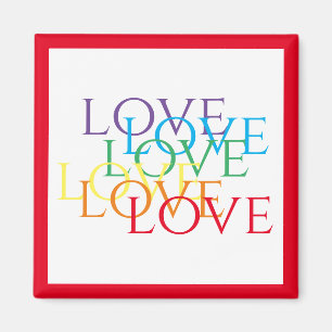 Imán RAINBOW LOVE Square Magnet / Red