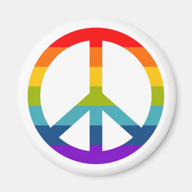 Imán Rainbow Peace Sign (Frente)