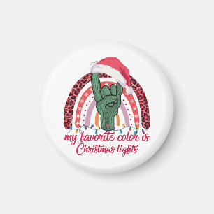 Imán Rainbow Rock Hand My Favorite Colors Is Christmas