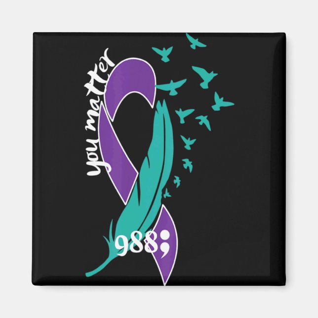 Imán Rainbow You 988 Suicide Prevention Awarenes  (Frente)