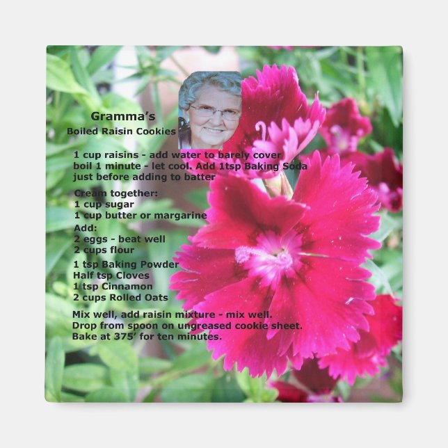 Imán Raisin Cookie Recipe Magnet (Frente)