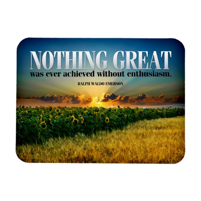 Imán Ralph Waldo Emerson Entusiasmo por la cita Inspira (Horizontal)