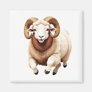 Imán Ram Happy Playful Fun Saltando En El Aire Alegre